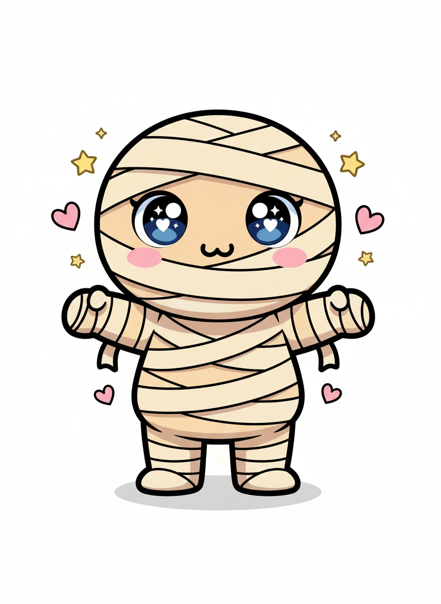 Bandages the Mummy - Full Colored Illustration