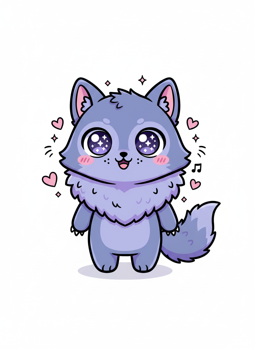 Luna the Werewolf - Full Colored Illustration