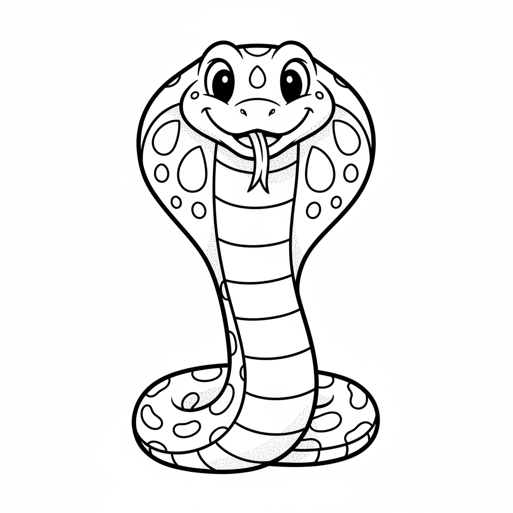 Viper the Cobra - Black & White Illustration