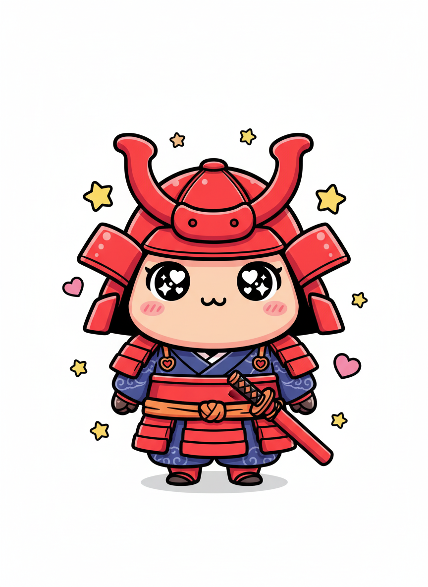 Samurai Honor the Warrior - Full Colored Illustration