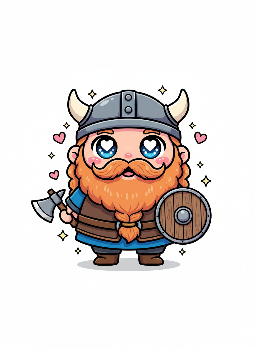 Viking Storm the Raider - Full Colored Illustration