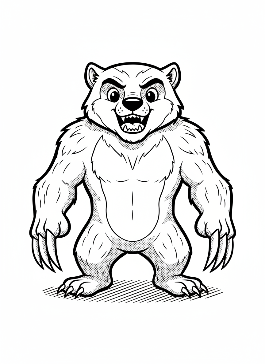 Claw the Wolverine - Black & White Illustration