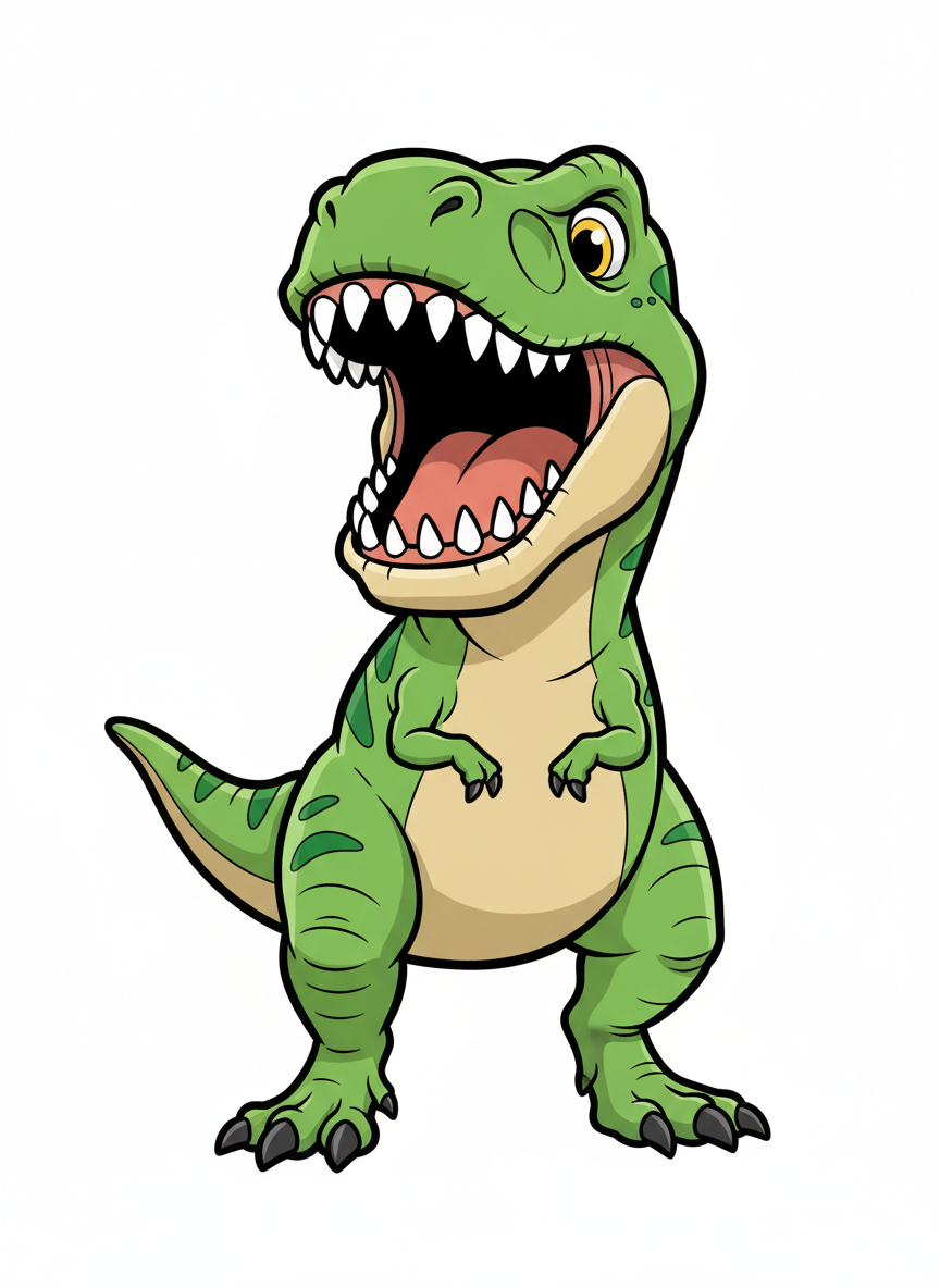Rex the Fierce T-Rex - Full Colored Illustration