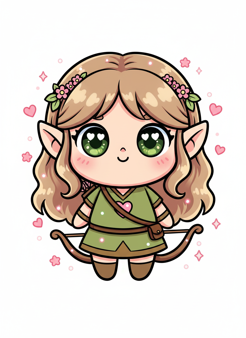 Willow the Wood Elf - Full Colored Illustration