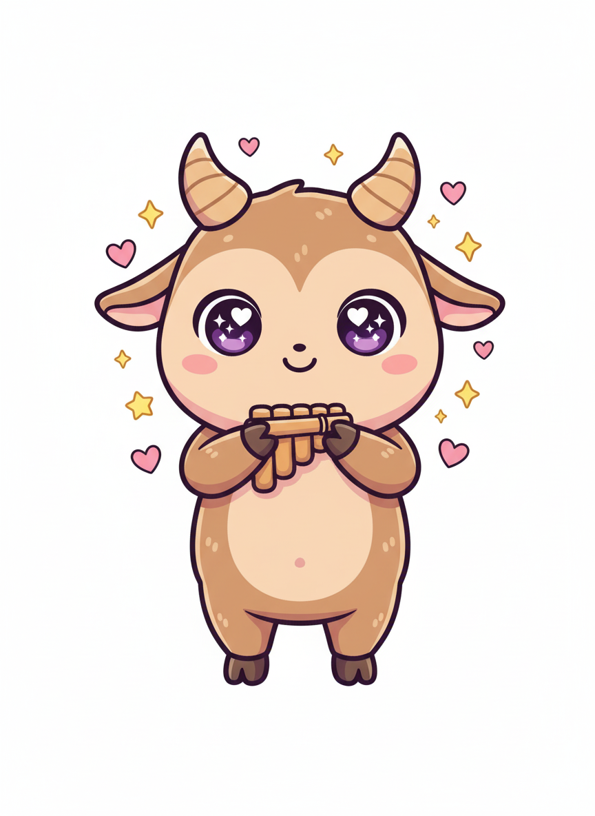 Pan the Playful Satyr - Full Colored Illustration