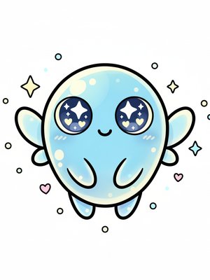 Glimmer the Sprite in Kawaii Cute - Full Colored Illustration