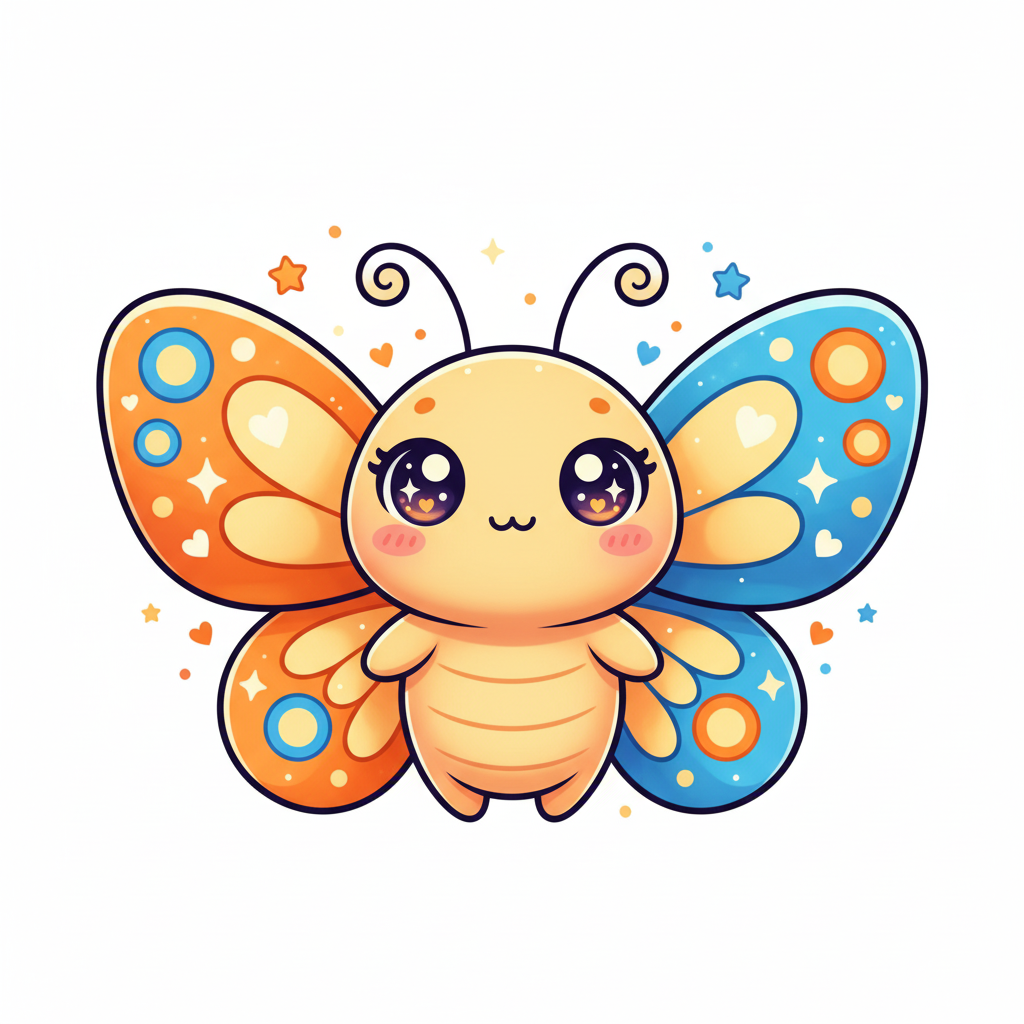 Flutter the Butterfly - Full Colored Illustration