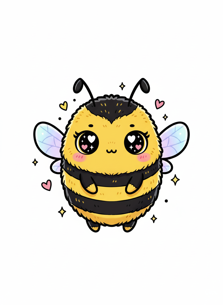 Buzz the Busy Bee - Full Colored Illustration