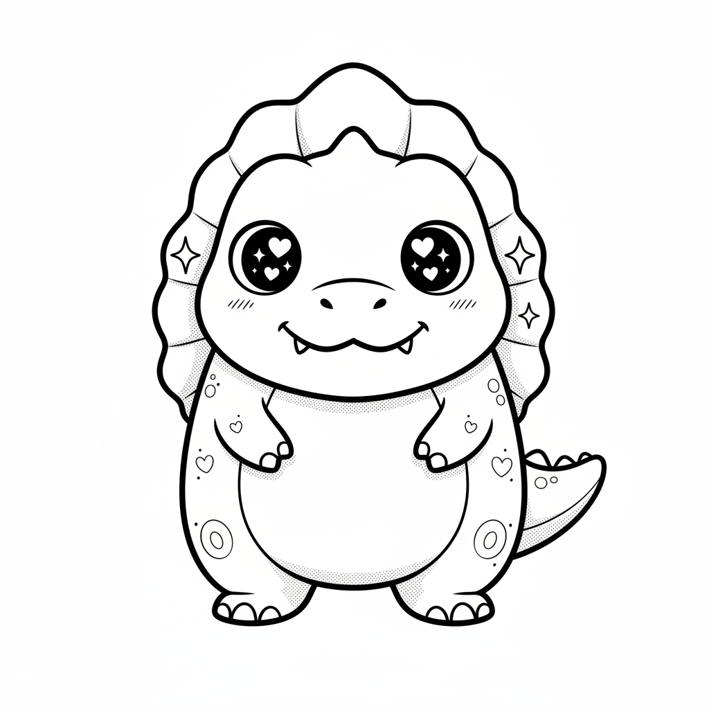 Spiney the Spinosaurus - Black & White Illustration