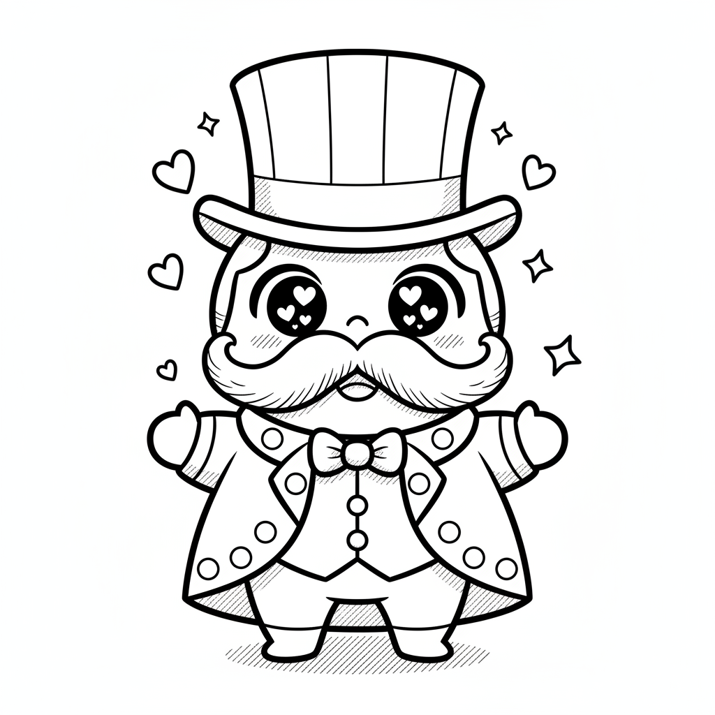 Magnus the Ringmaster - Black & White Illustration