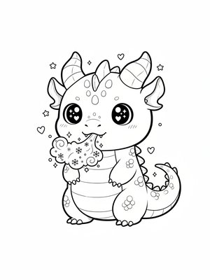 Frostbite the Ice Dragon in Kawaii Cute