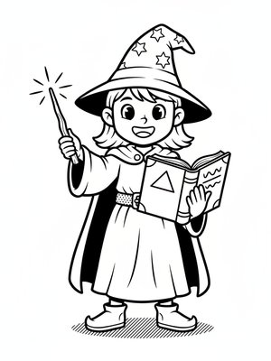 Zara the Young Sorceress in Classic Coloring Book