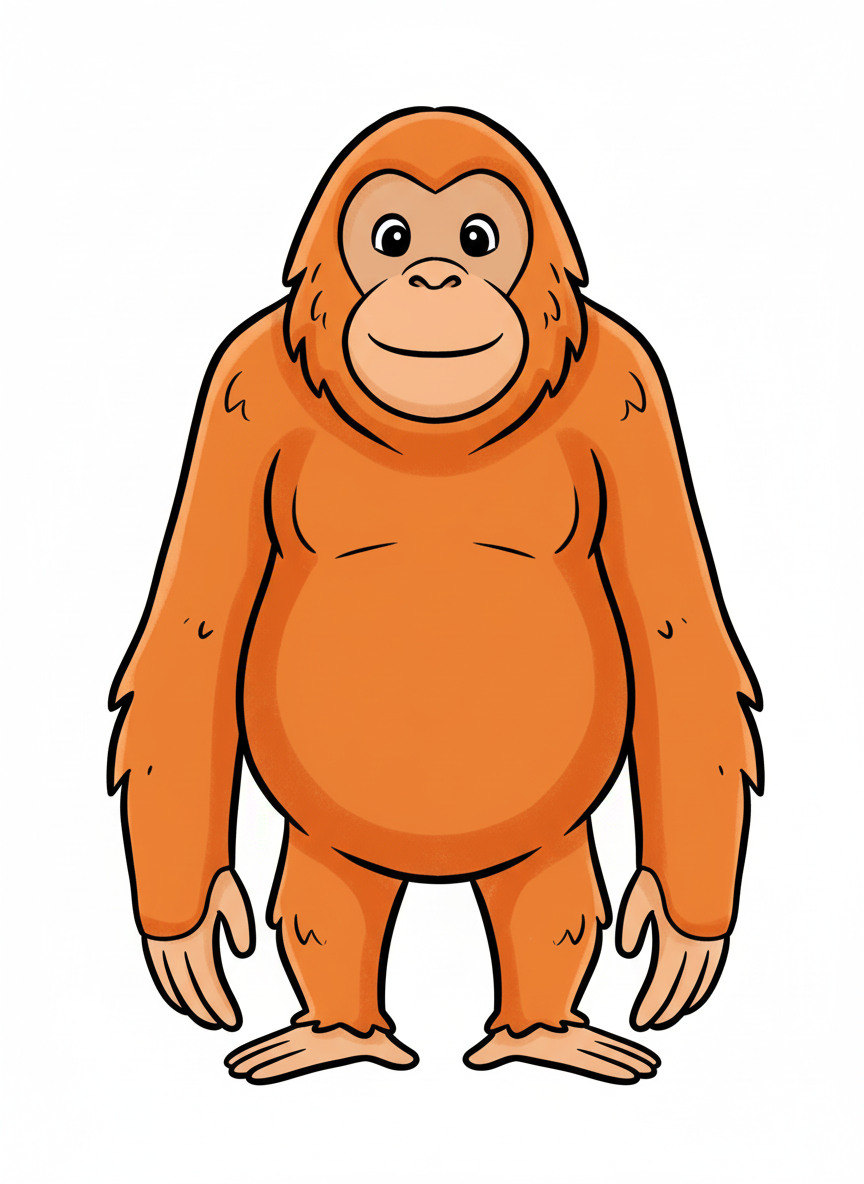 Coco the Swinging Orangutan - Full Colored Illustration