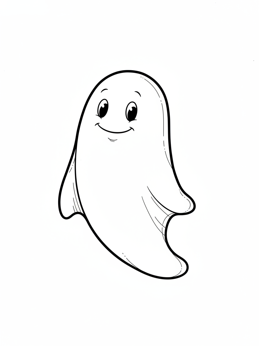 Casper the Friendly Ghost - Black & White Illustration