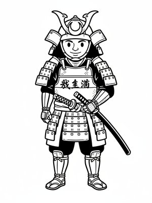Samurai Honor the Warrior in Classic Coloring Book