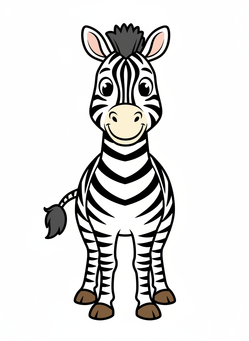 Zippy the Zebra - Full Colored Illustration