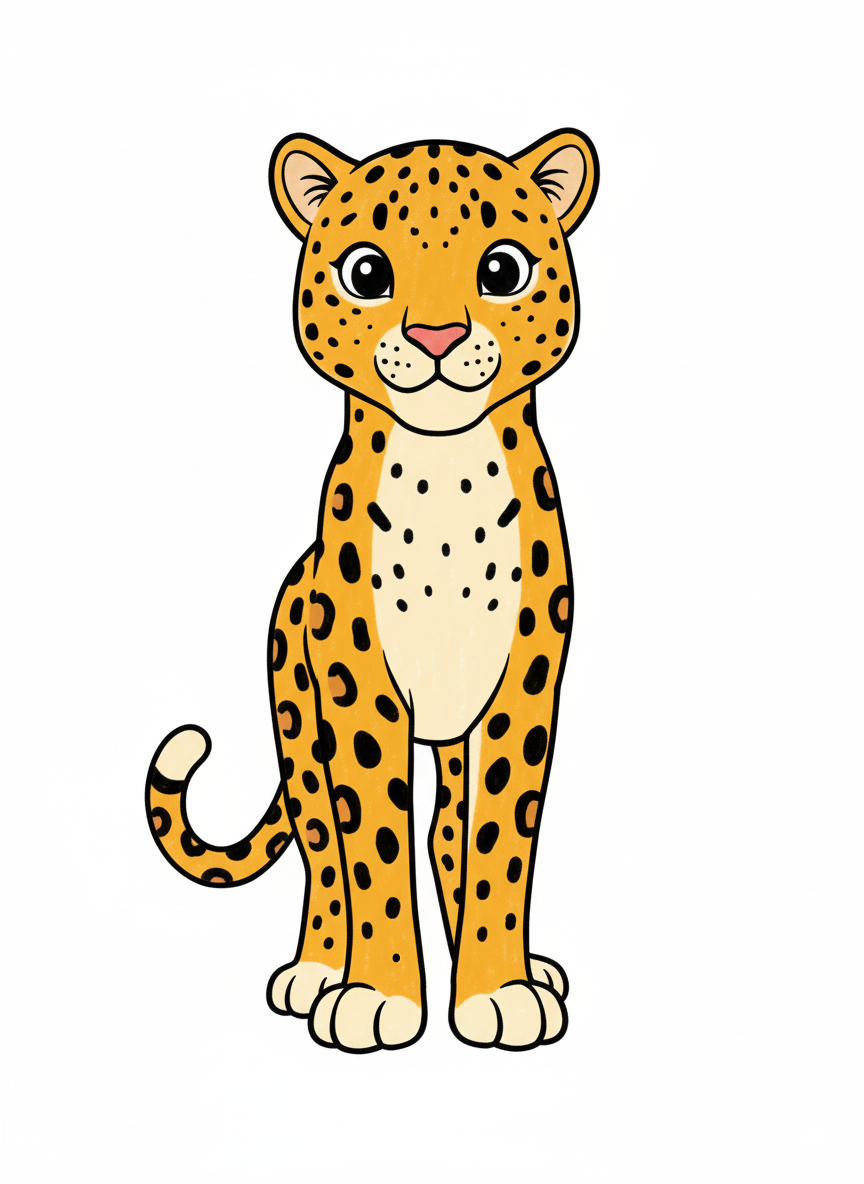 Spots the Leopard - Full Colored Illustration