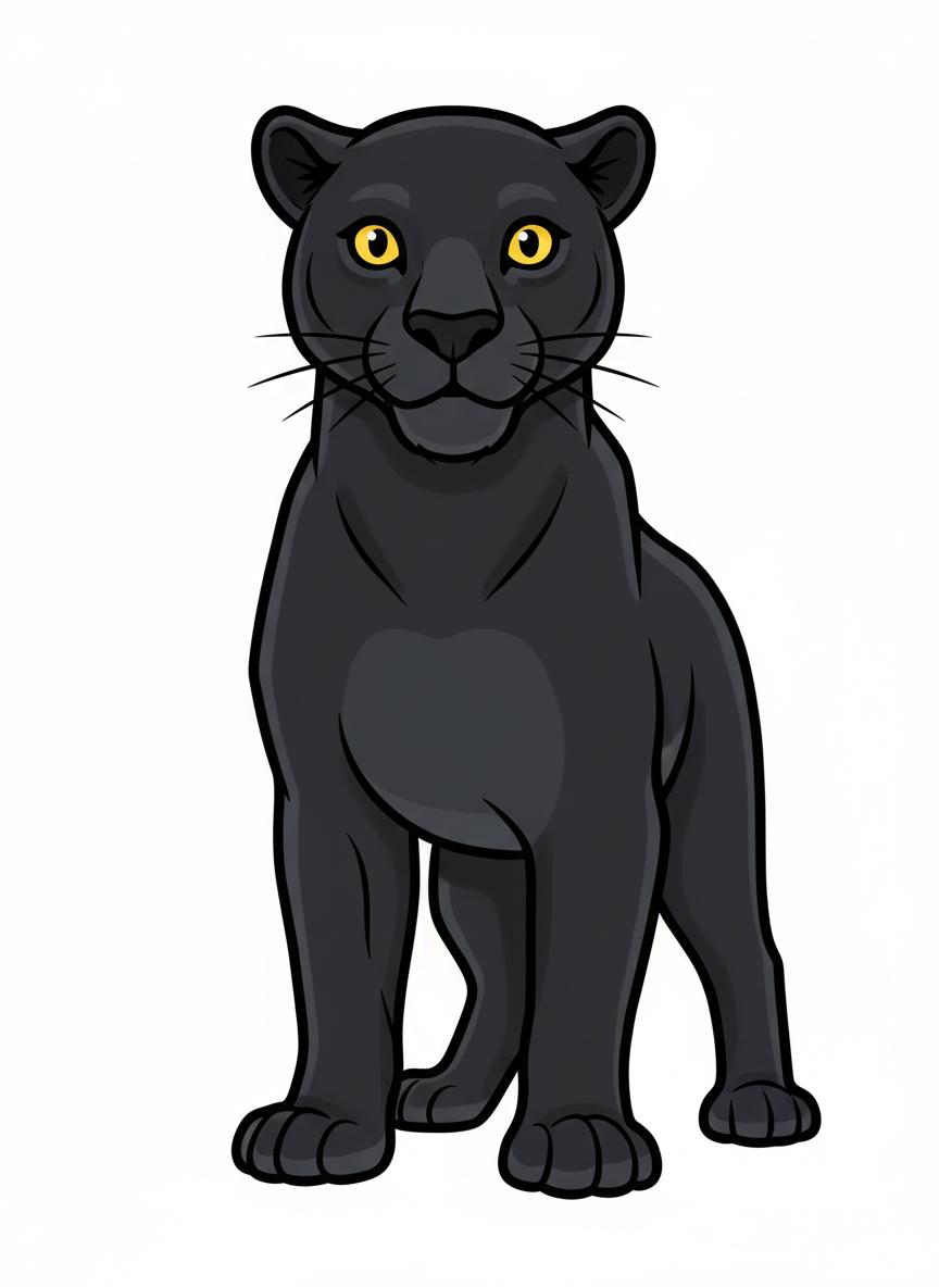 Shadow the Black Panther - Full Colored Illustration