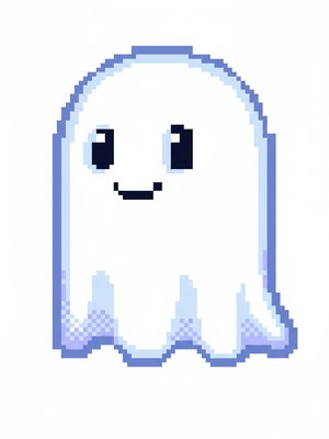 Casper the Friendly Ghost in Pixel Art