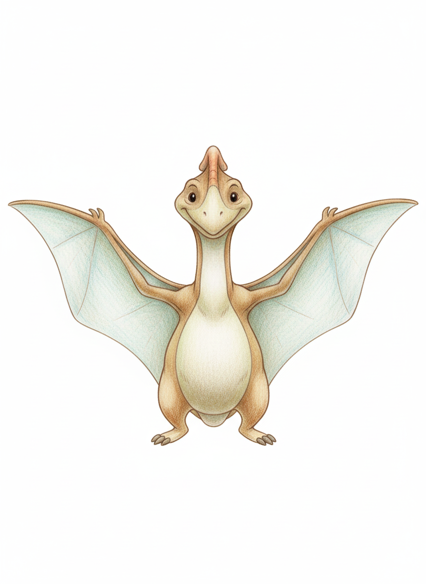 Wings the Pteranodon - Full Colored Illustration