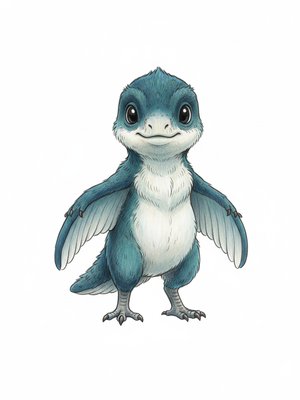 Pounce the Microraptor in Gentle Pencil