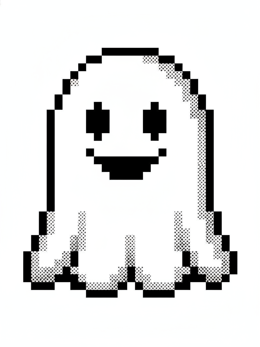 Casper the Friendly Ghost - Black & White Illustration