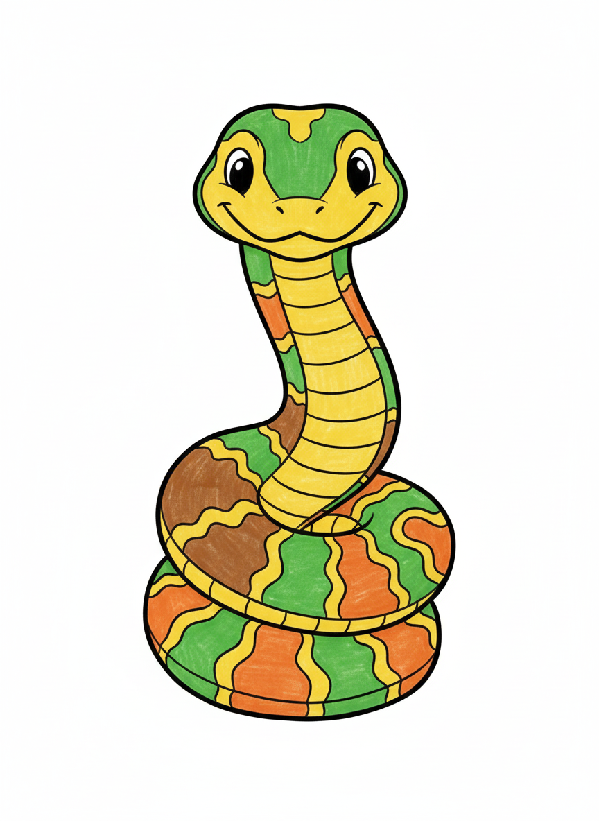 Slither the Python - Full Colored Illustration