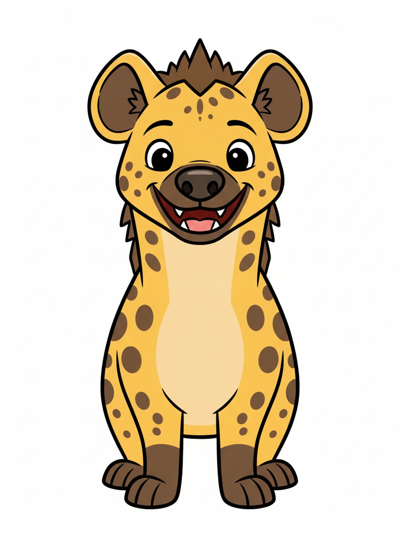 Crash the Hyena in Classic Coloring Book - Full Colored Illustration