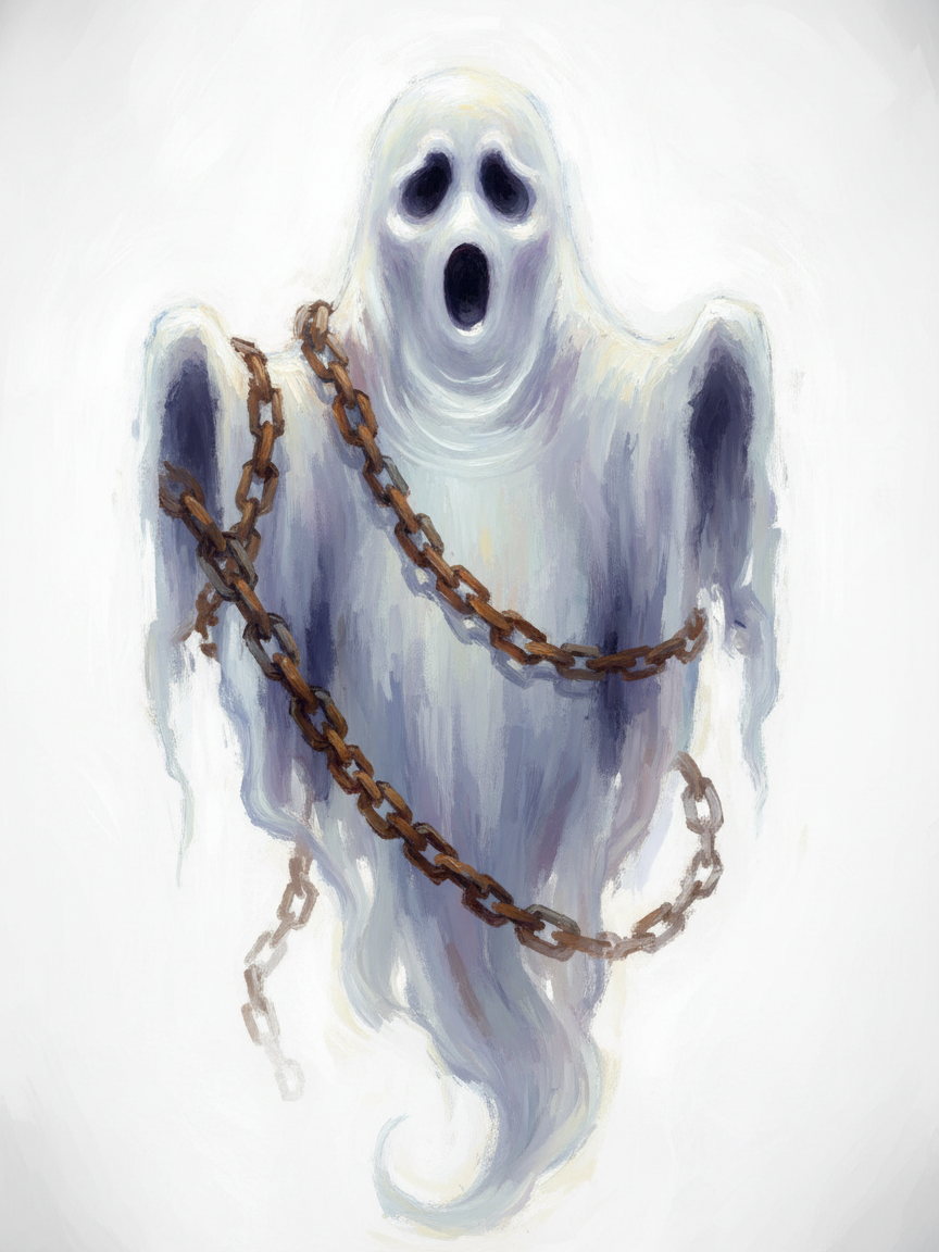Spook the Scary Ghost - Full Colored Illustration