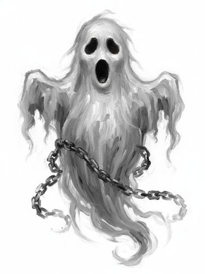 Spook the Scary Ghost in Impressionist Painting