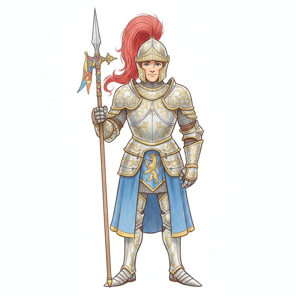 Sir Lancelot the Champion - Full Colored Illustration