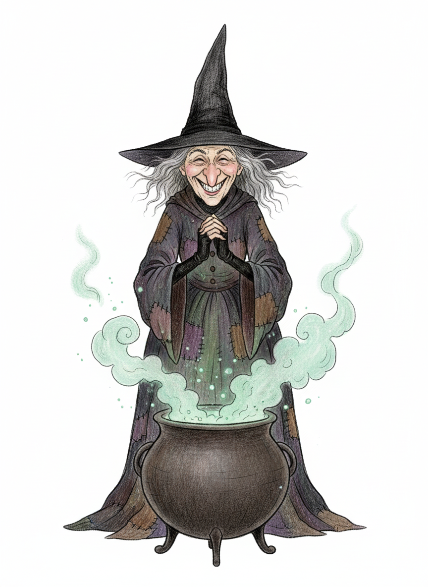 Morgana the Dark Witch - Full Colored Illustration