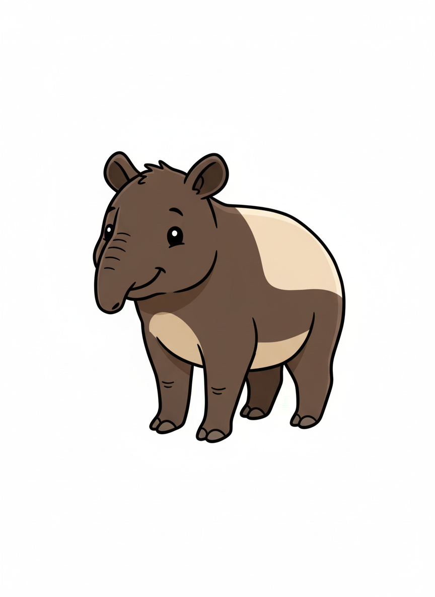 Trunk the Tapir - Full Colored Illustration