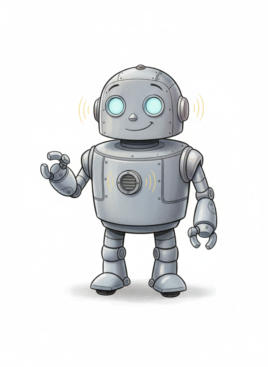 Bolt the Robot Helper - Full Colored Illustration