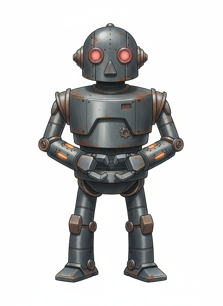 Cyber the Villain Robot - Full Colored Illustration