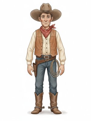 Buck the Cowboy in Gentle Pencil