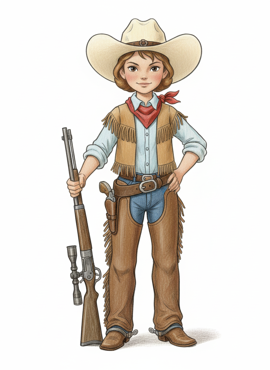 Annie the Sharpshooter - Full Colored Illustration