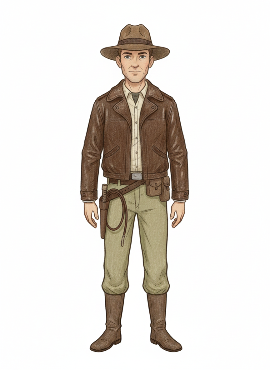 Silas Drake the Archaeologist - Full Colored Illustration