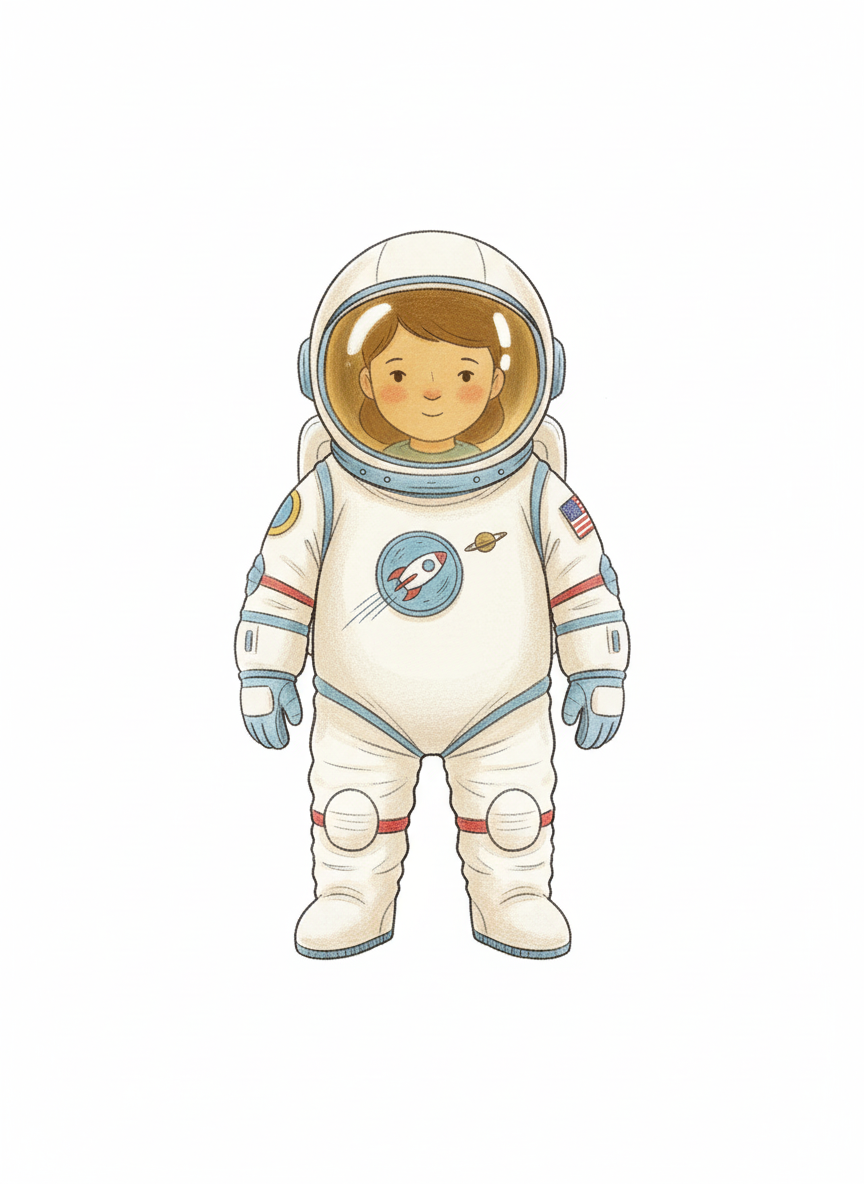 Captain Nova the Astronaut - Full Colored Illustration