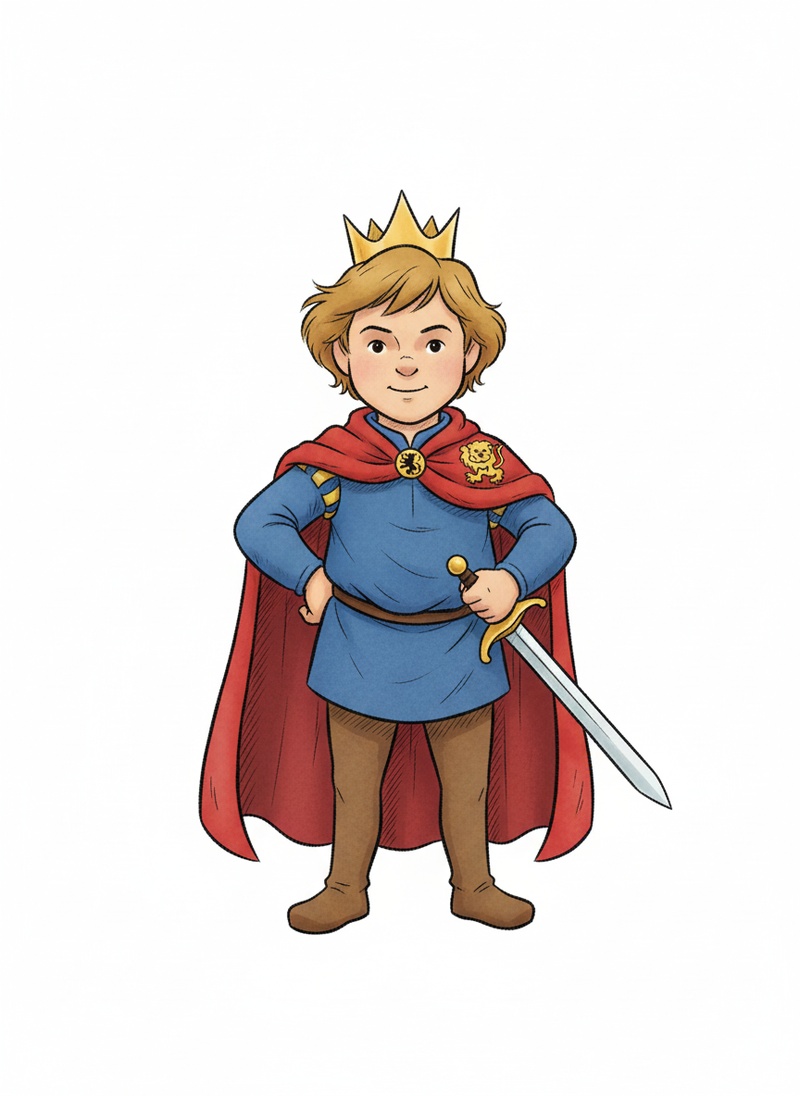 Prince Valor the Brave in Gentle Pencil - Full Colored Illustration