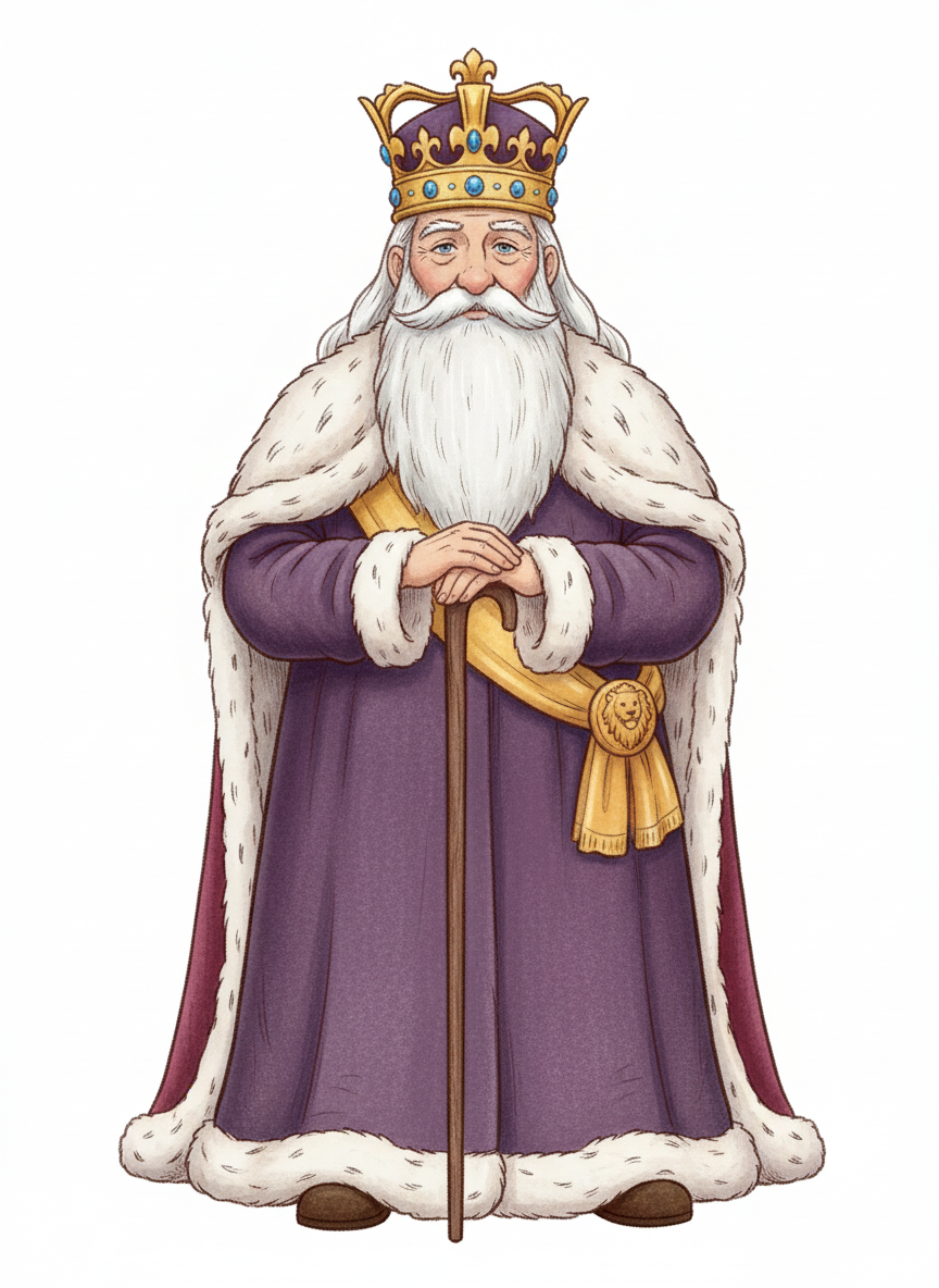 King Wisdom the Ruler - Full Colored Illustration