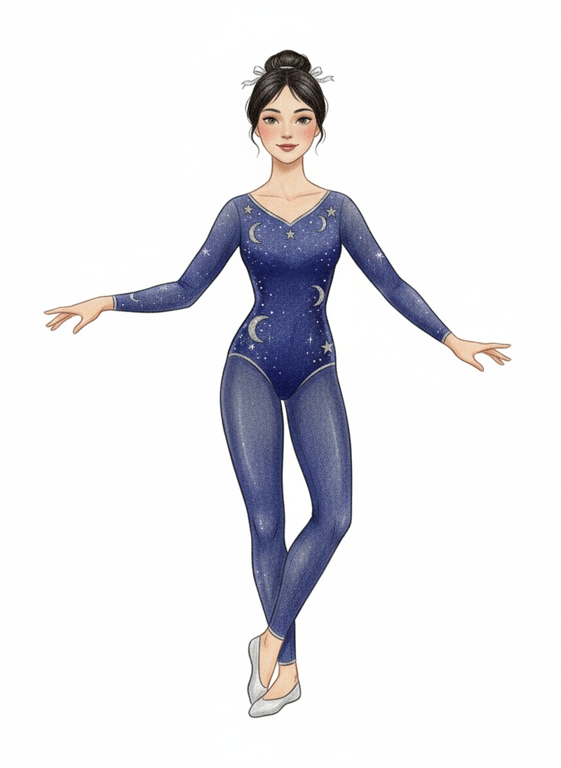 Stella the Trapeze Artist in Gentle Pencil - Full Colored Illustration