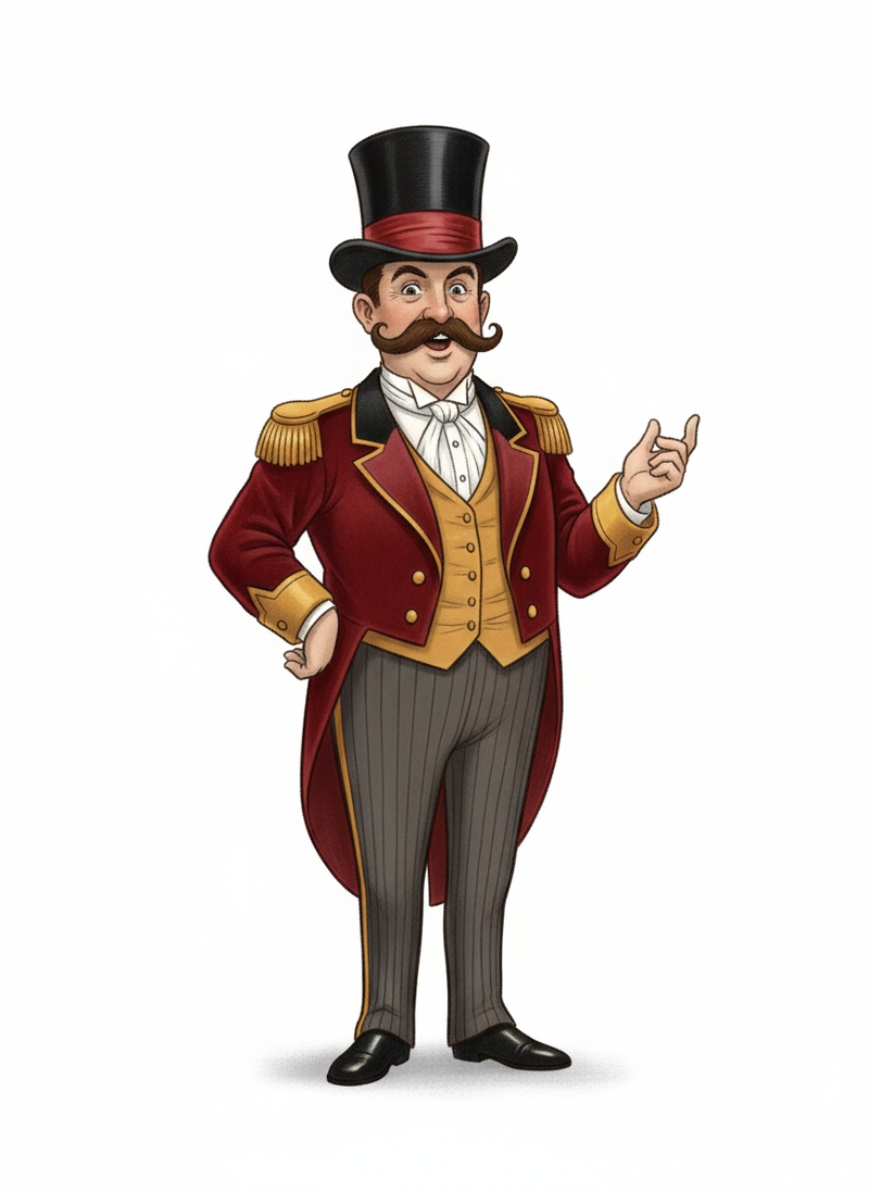 Magnus the Ringmaster in Gentle Pencil - Full Colored Illustration