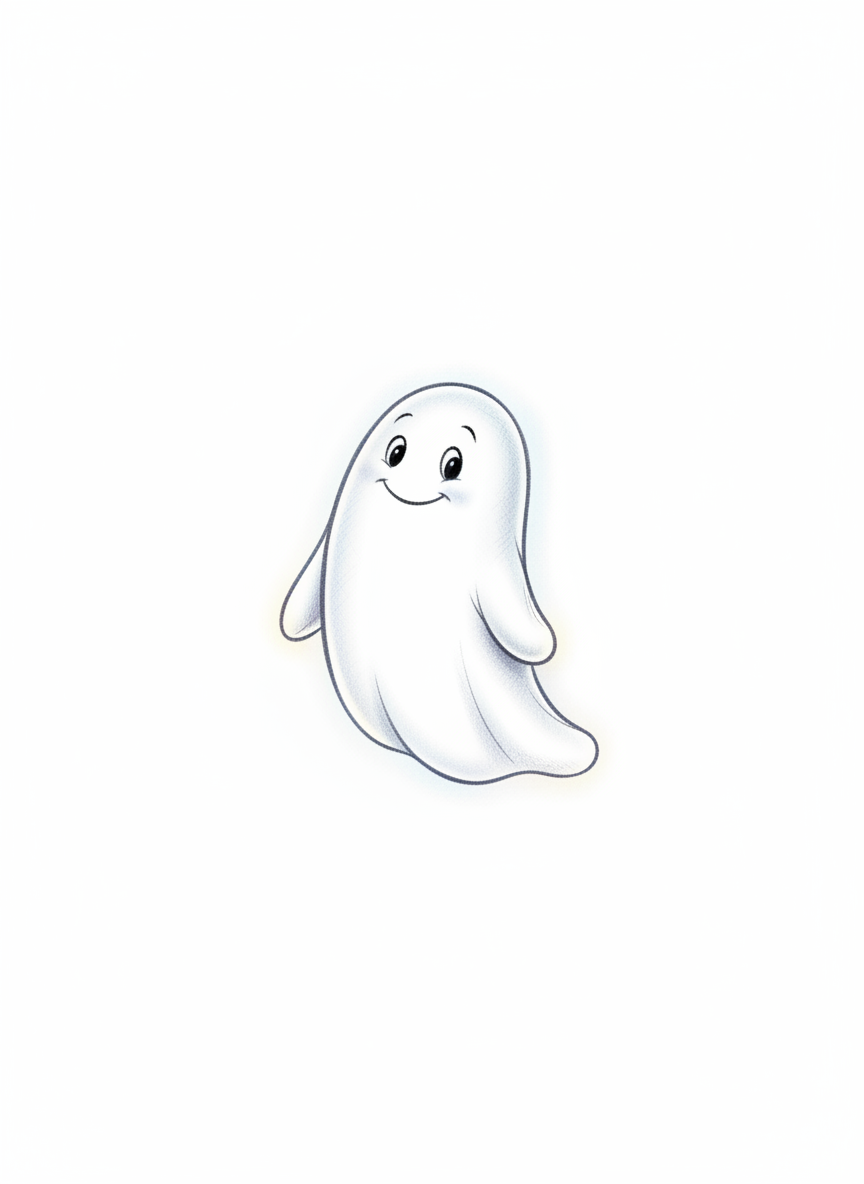 Casper the Friendly Ghost - Full Colored Illustration