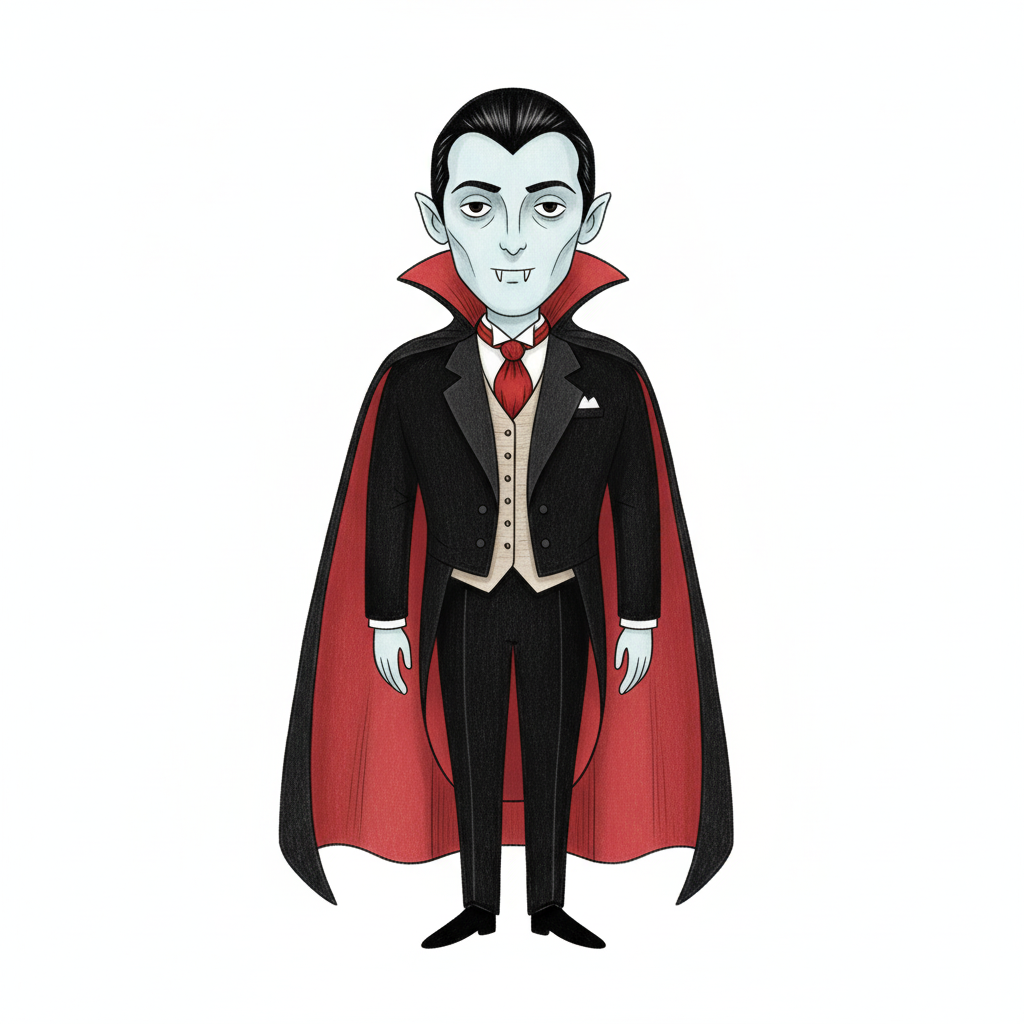 Count Dracula the Vampire - Full Colored Illustration