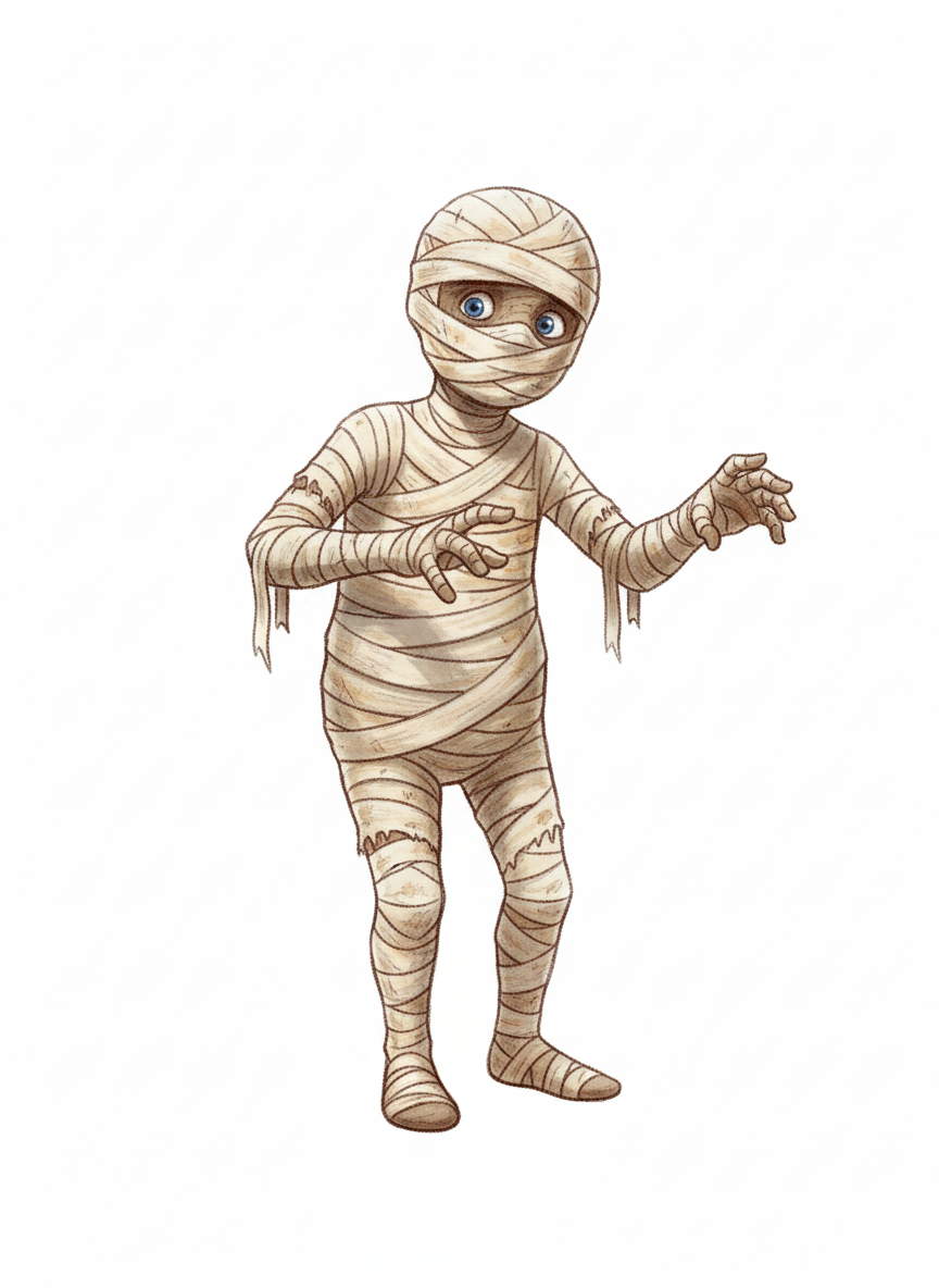 Bandages the Mummy - Full Colored Illustration
