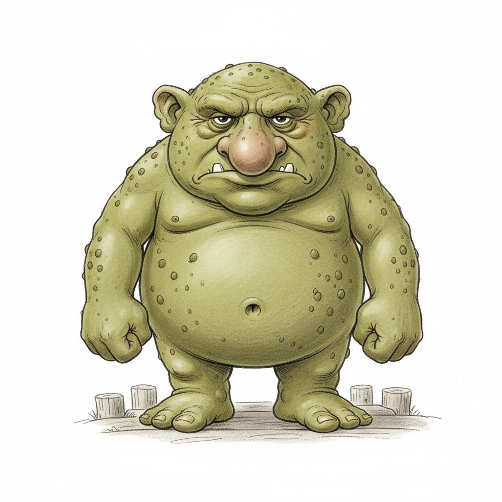 Grunch the Troll - Full Colored Illustration