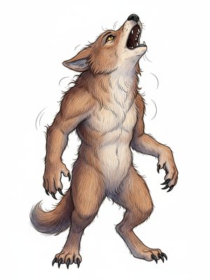 Luna the Werewolf in Gentle Pencil