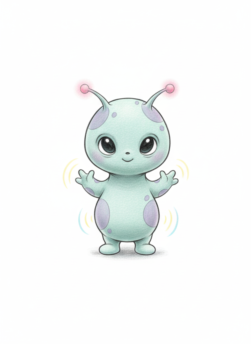 Blip the Small Alien - Full Colored Illustration