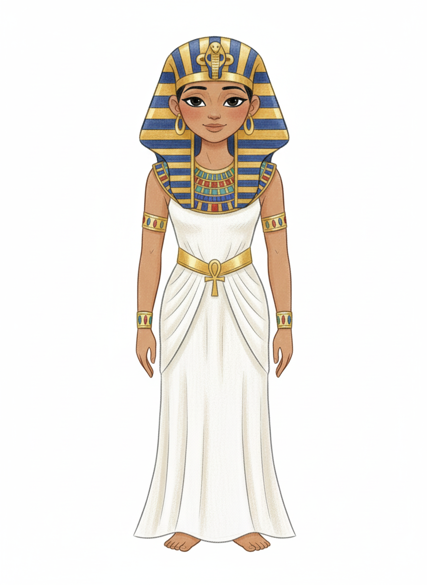 Cleo the Egyptian Pharaoh - Full Colored Illustration